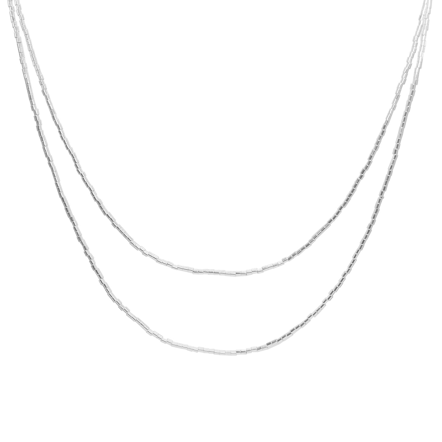 Collar Enchapado en Plata Mostacilla Lisa