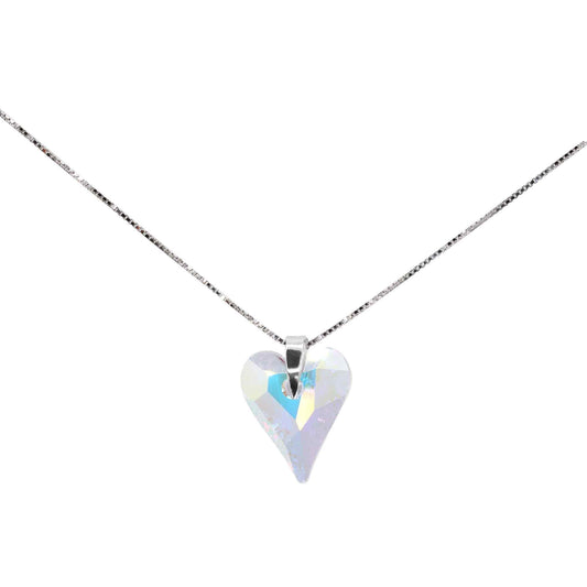 Collar Swarovski Elements Plata Tornasol Acorazonado