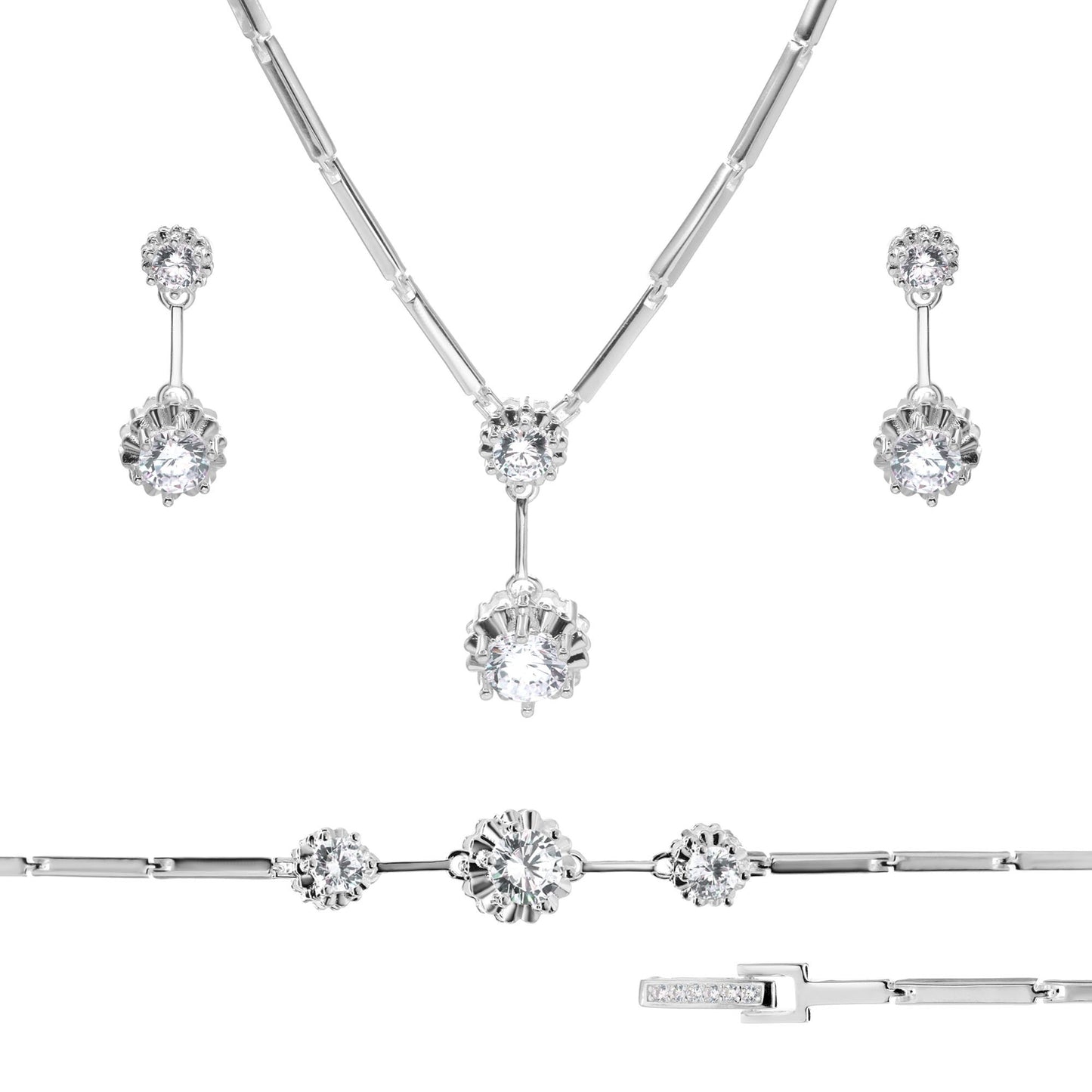 Conjunto de Plata - Exclusivo de Flores con Circones