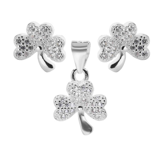 Conjunto de Plata - Trébol con Circones