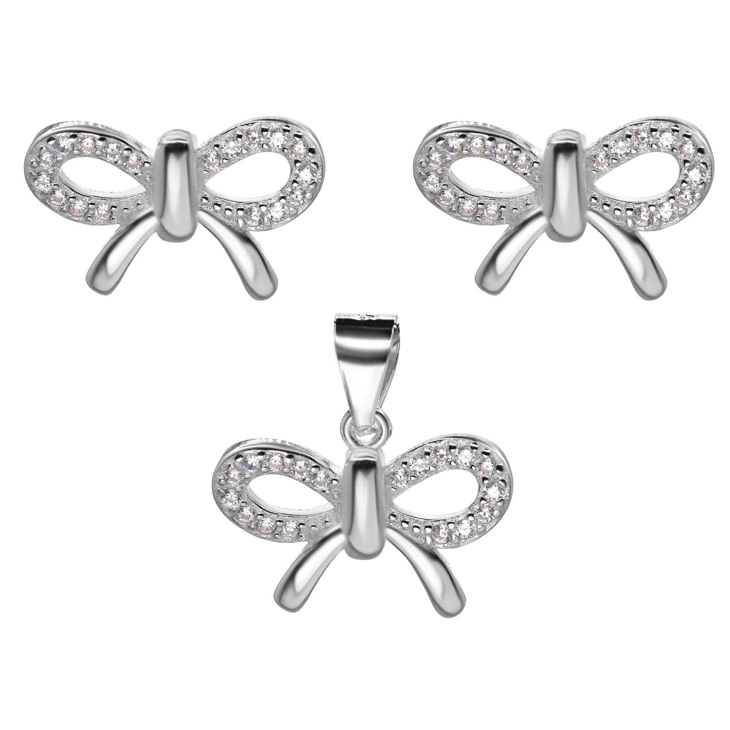 Conjunto de Plata - Coquette Moños con Circones