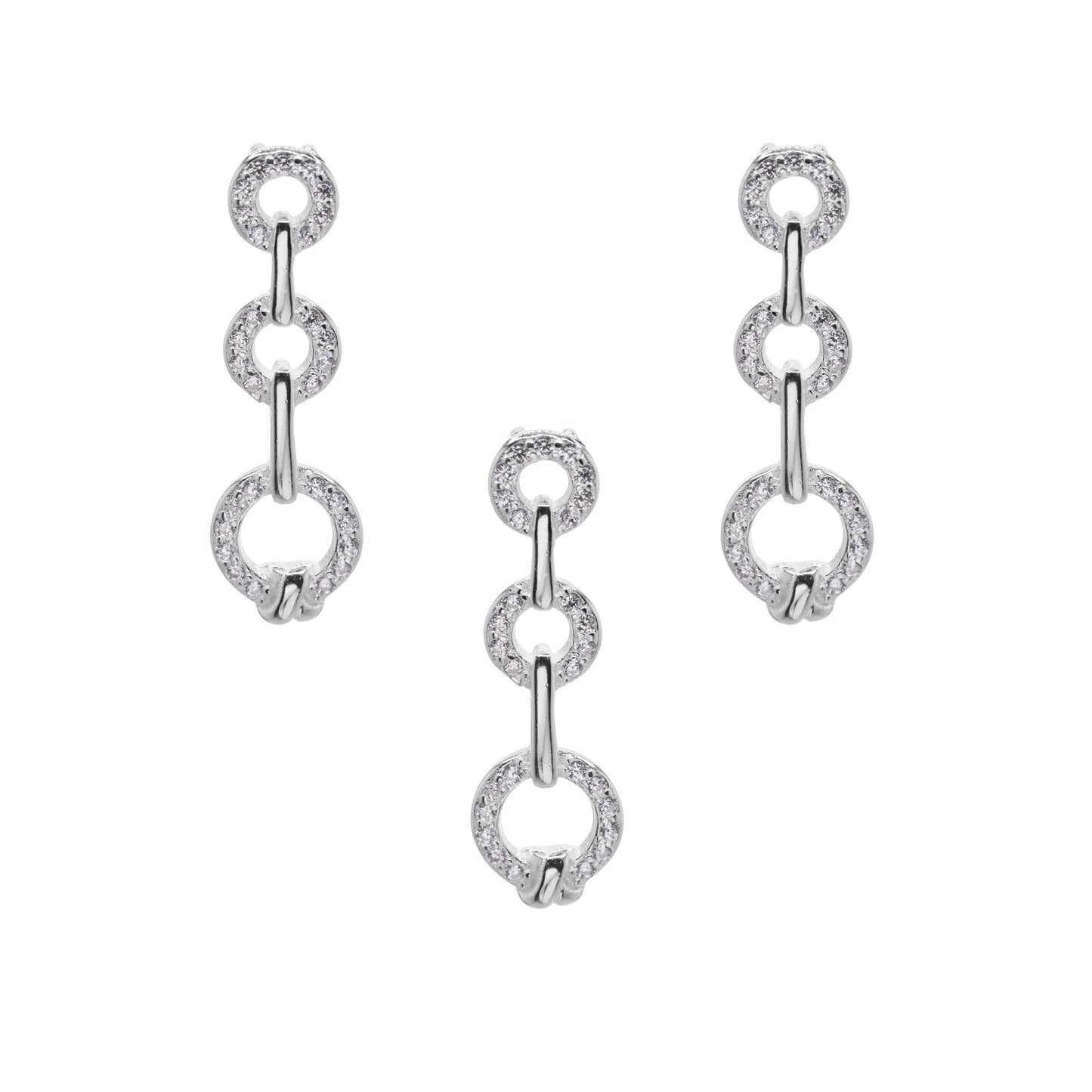 Conjunto de Plata - Eslabón con Circones