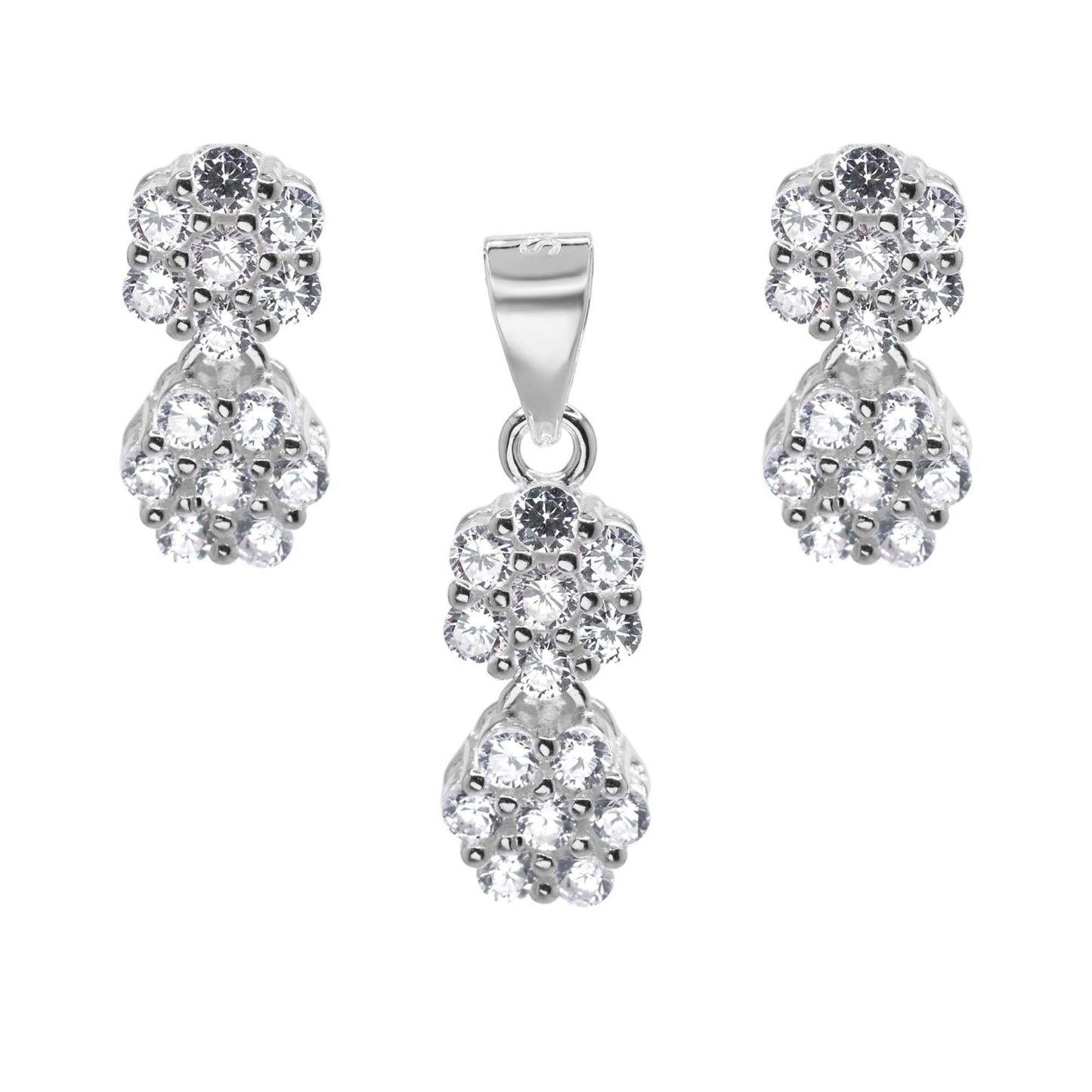 Conjunto de Plata - Flores con Circones