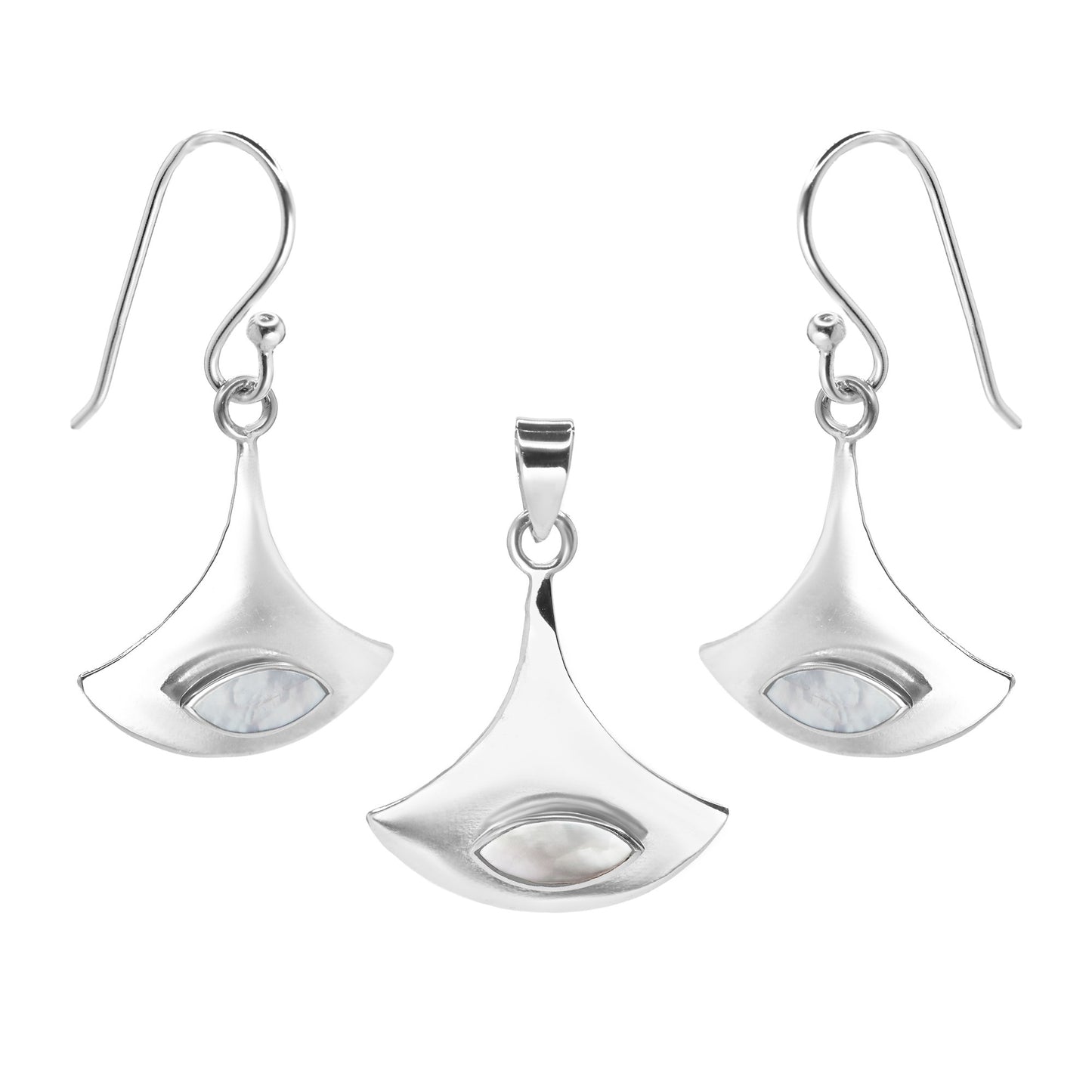 Conjunto de Plata - Triangular con Nácar