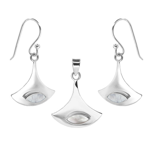 Conjunto de Plata - Triangular con Nácar