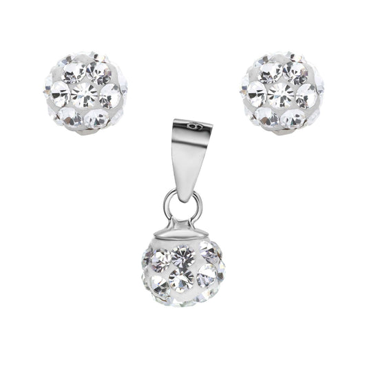 Conjunto de Plata - Strass 6 mm