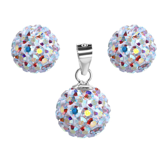 Conjunto de Plata - Strass 8 mm