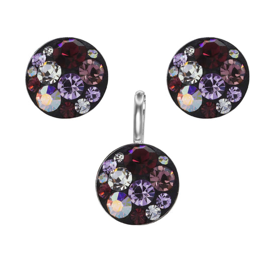Conjunto de Plata - Strass Tonos Morados
