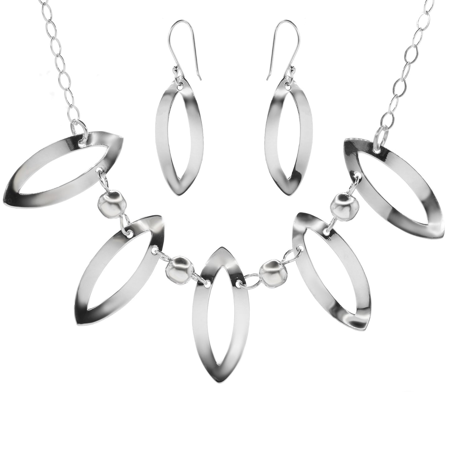 Conjunto de Plata Placas Caladas Lisas