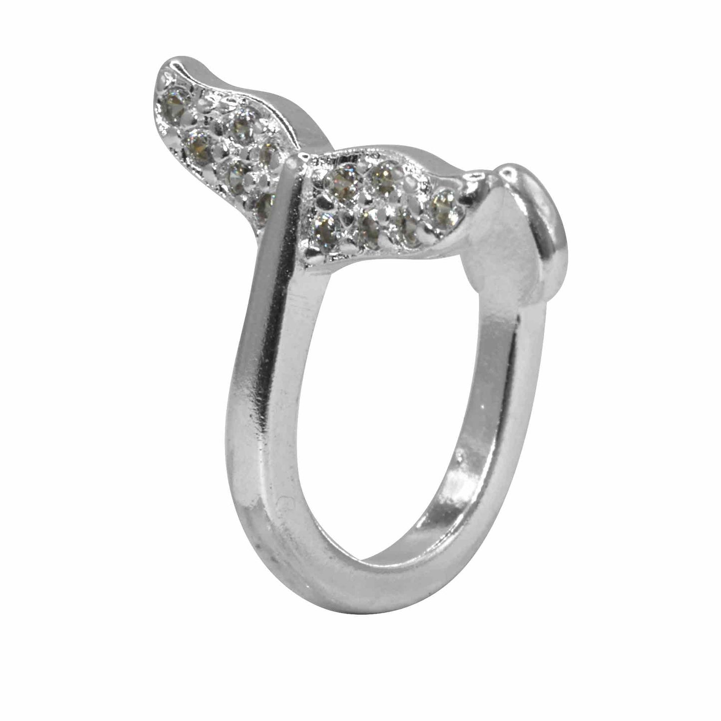 Cuff Enchapado en Plata Cola de Ballena con Circones