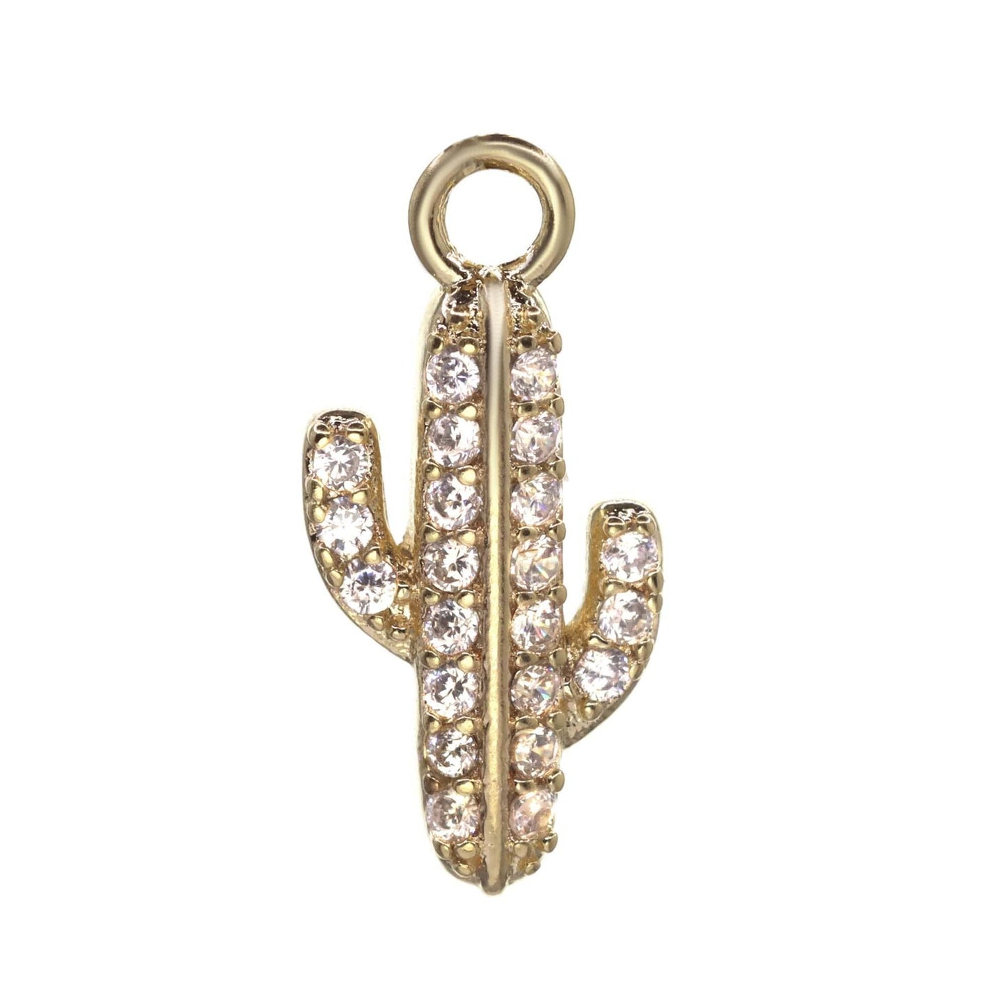 Insumo Enchapado en Oro Diseño Cactus de Circones