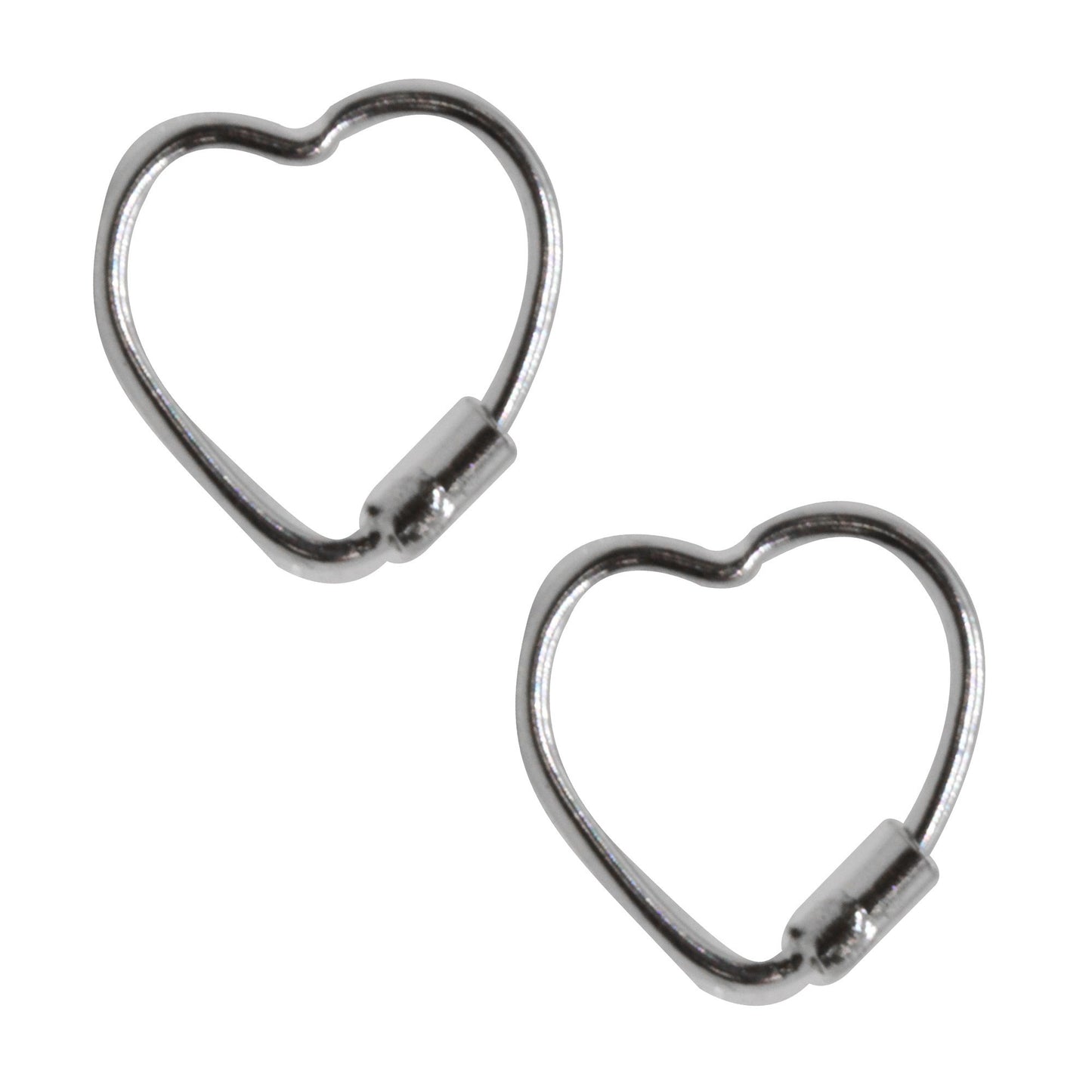 Piercing de Plata Argollas Corazón 10 mm