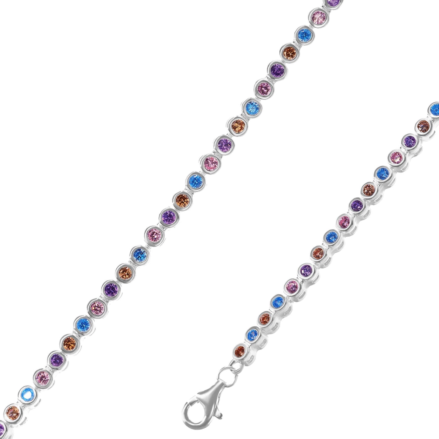 Pulsera de Plata Cinturon de Circones de Colores