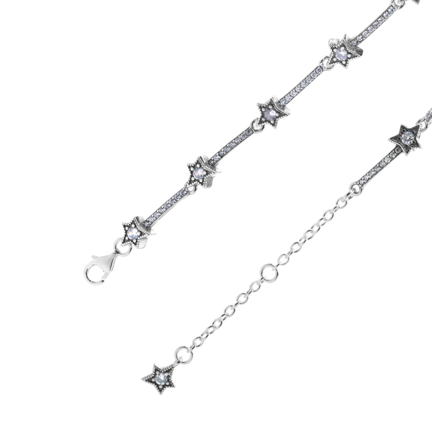 Pulsera de Plata con Estrellas y Circones