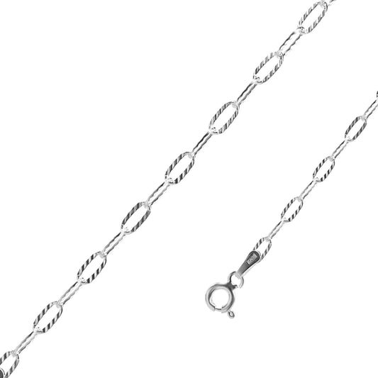 Pulsera de Plata - Eslabón Ovalado Biselado