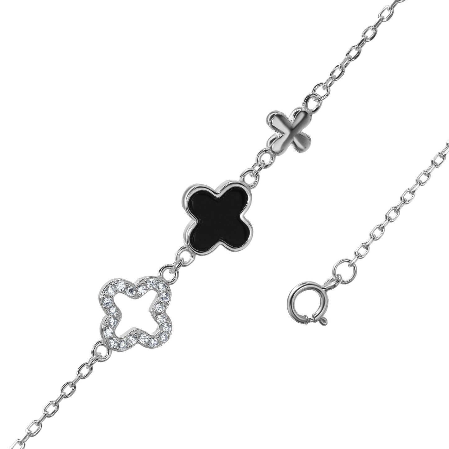 Pulsera de Plata - Trio Mixto de Tréboles
