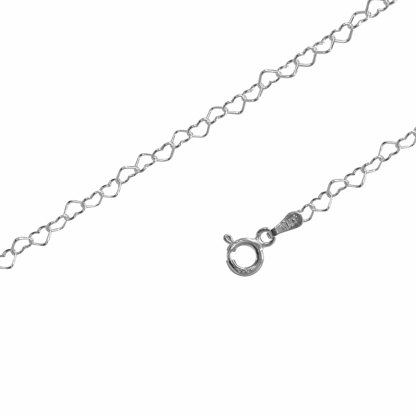Pulsera de Plata Eslabones de Corazón