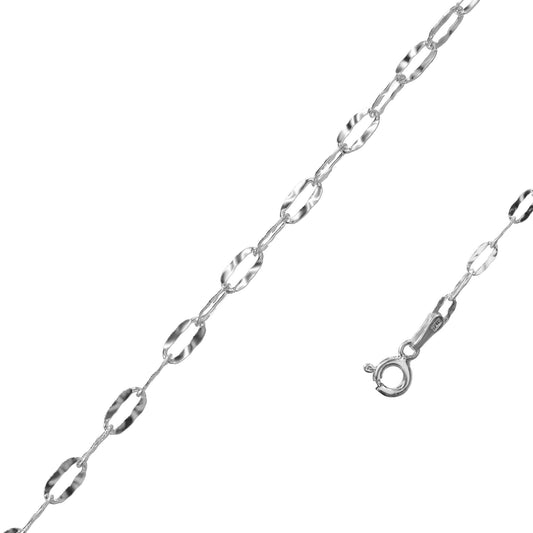 Pulsera de Plata Eslabones Ovalados Irregulares