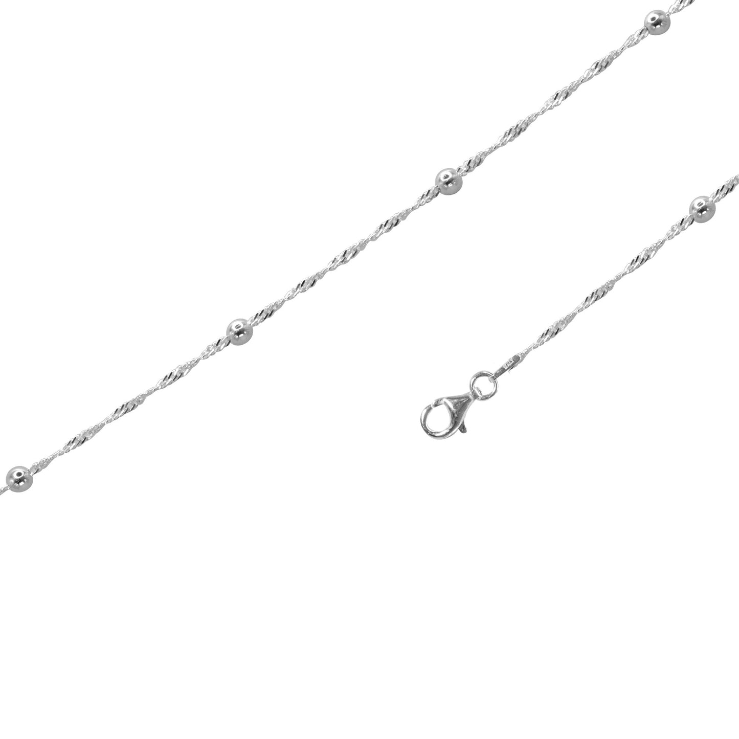 Pulsera de Plata - Singapur con Esferas