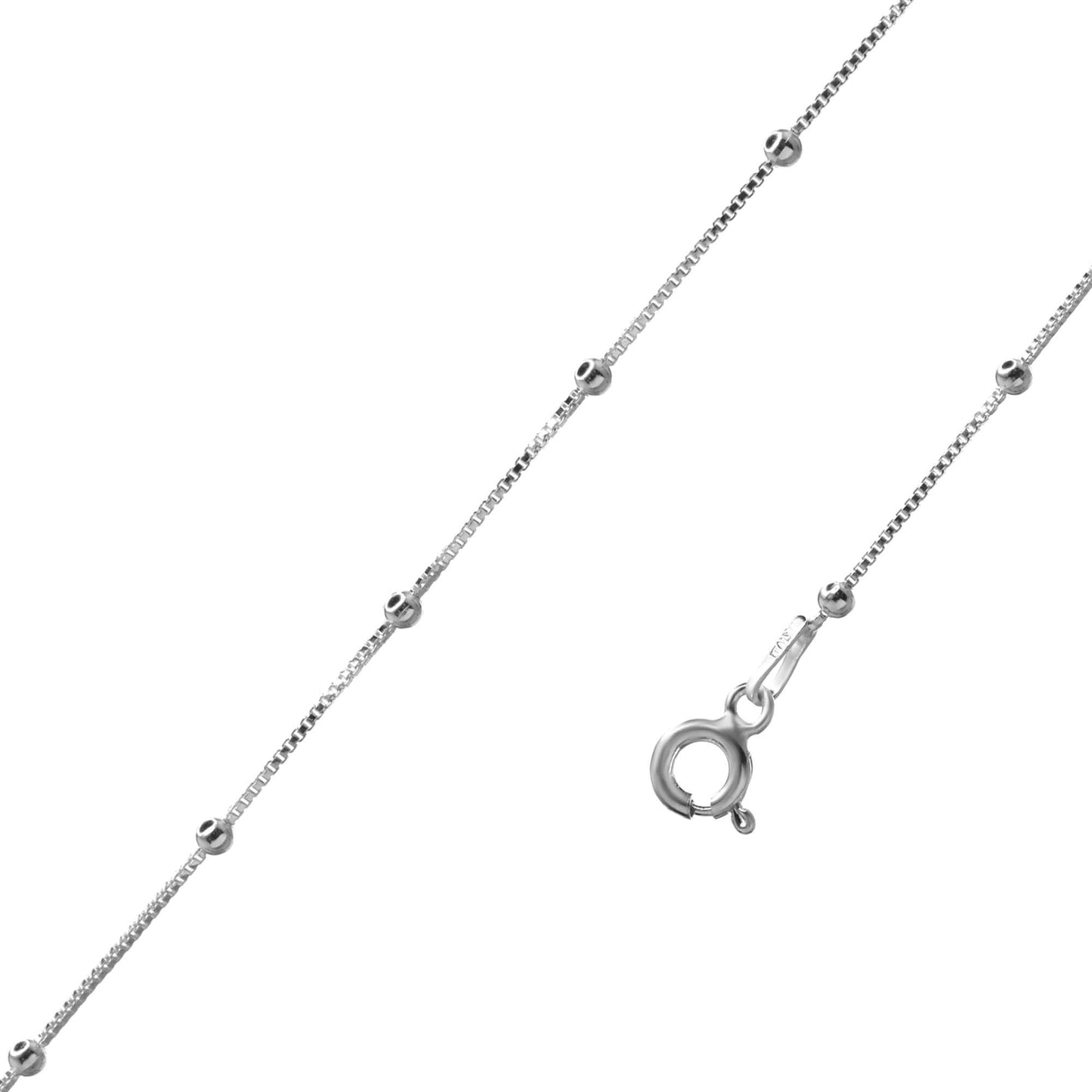 Pulsera de Plata - Veneciana con Esferas Lisas
