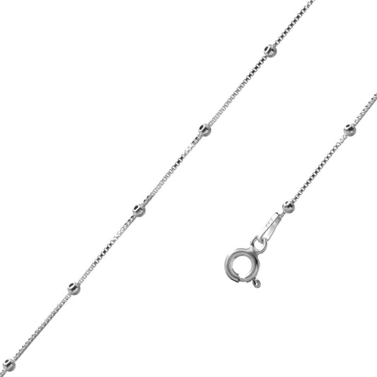 Pulsera de Plata - Veneciana con Esferas Lisas