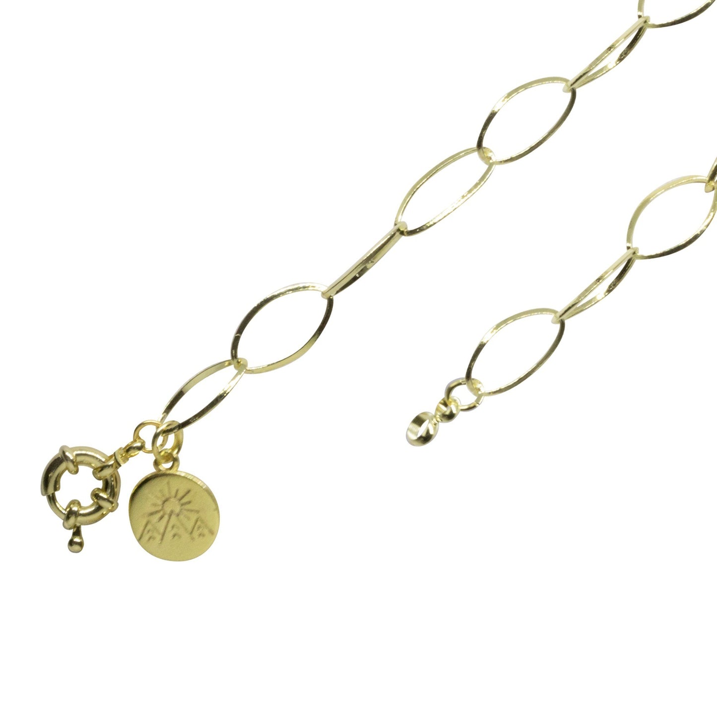 Pulsera Enchapada en Oro con Placa de Cierre Timón