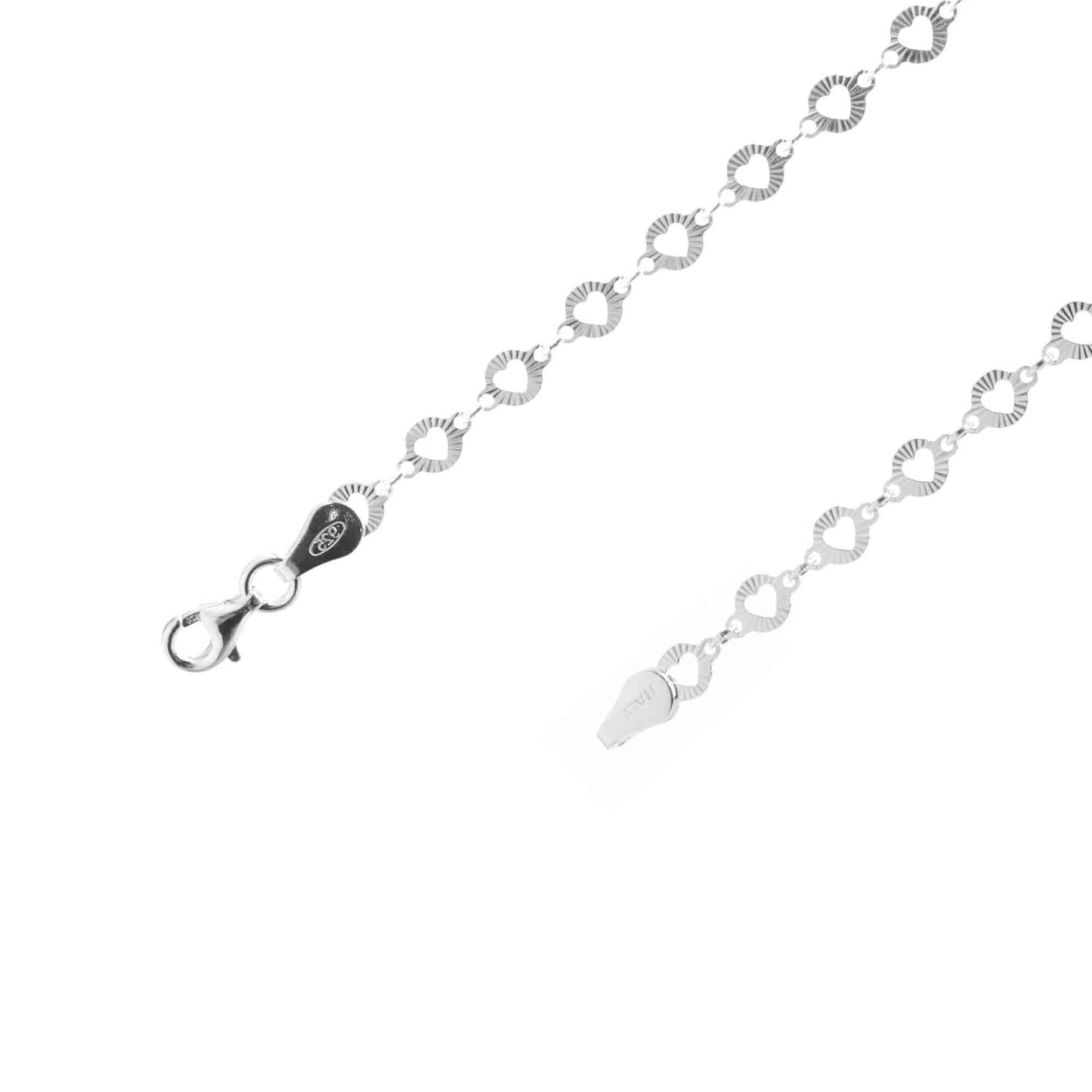 Pulseras de Plata Placas de Corazón