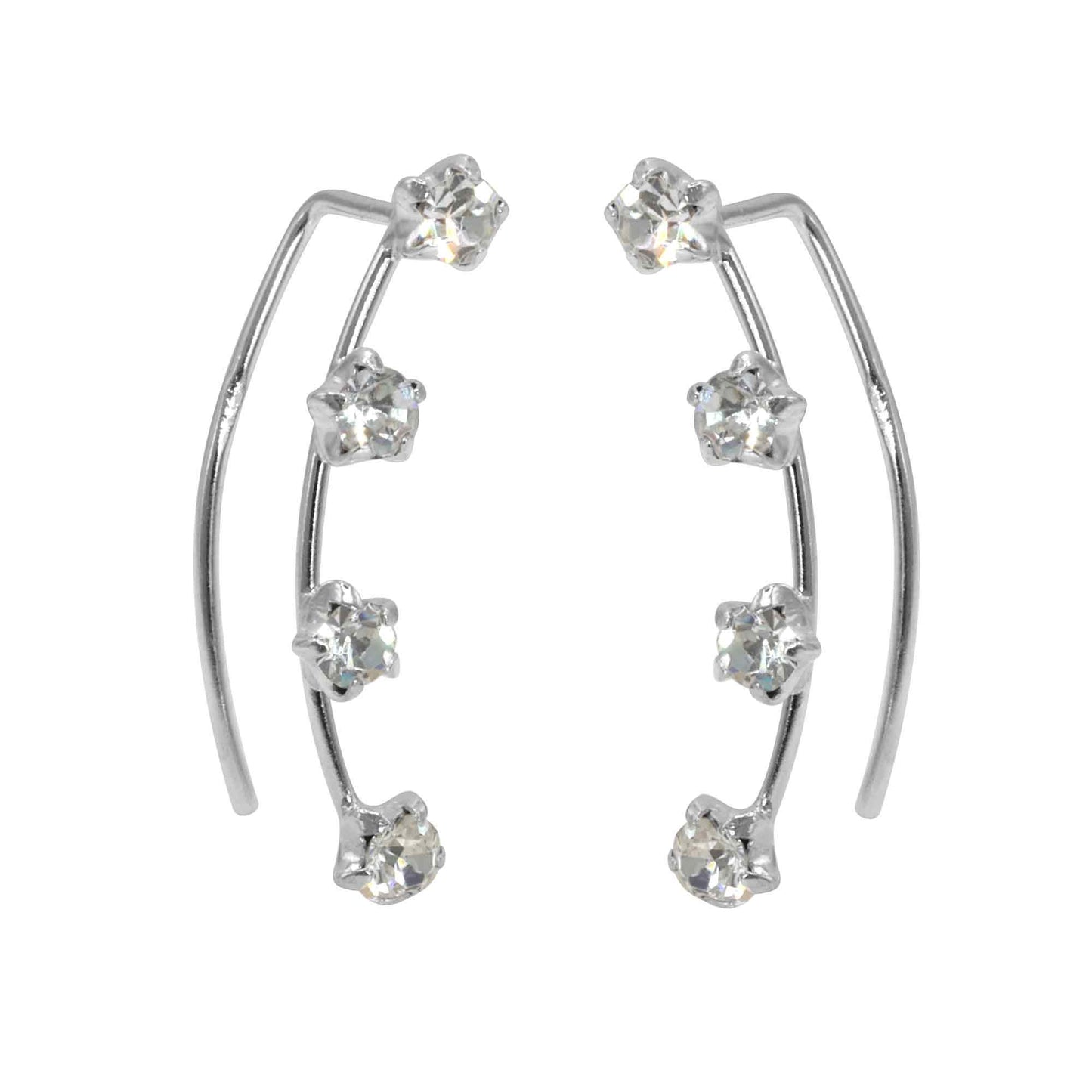 Trepadores de Plata 925 Estrellas Circones