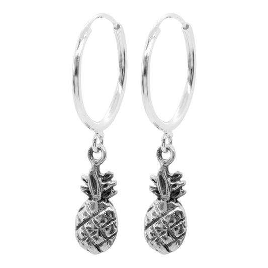 Aros de Plata 925 Argollas con Piñas