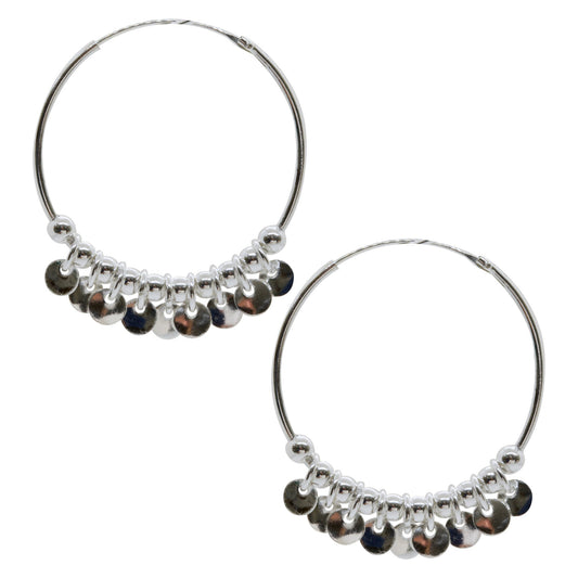 Argollas Plata 925 10 Esferas y 9 Círculos