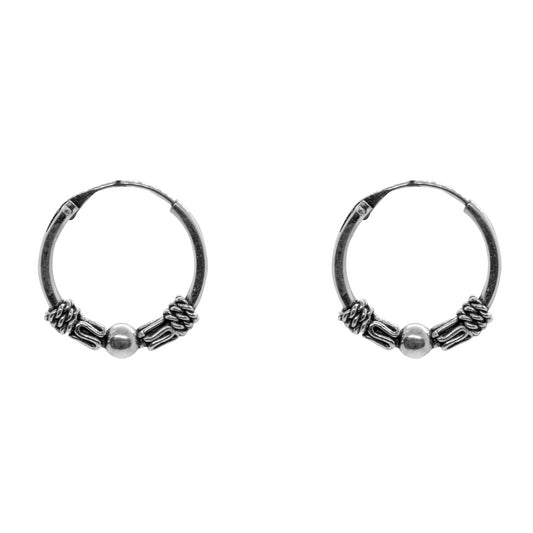 Argollas Plata 925 Bali Pequeña 12 mm