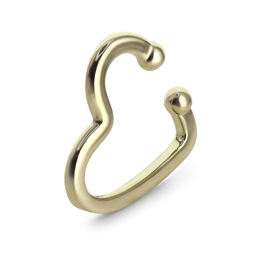 Aros Enchapado en Oro Cuff Corazón