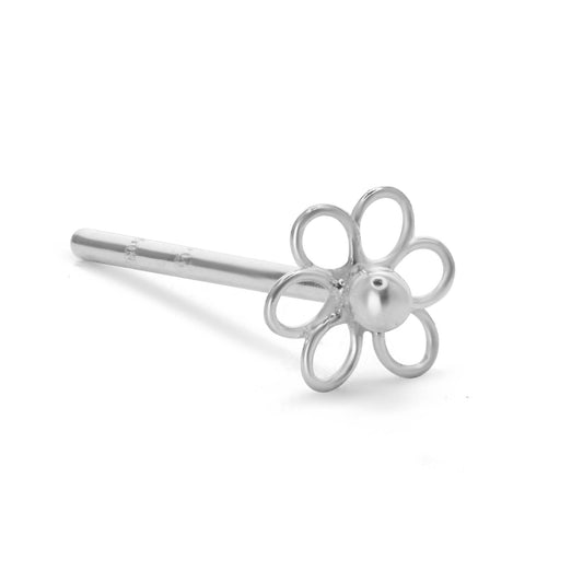 Aro de Plata Piercing de Nariz - Flor