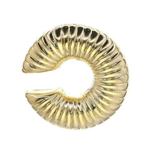 Aros Enchapado en Oro Cuff Maxi Corrugado