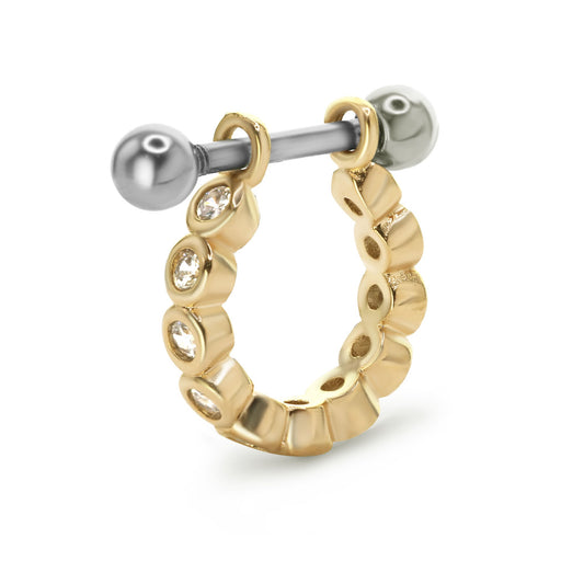 Aros Enchapado en Oro Modelo Septum con Circones