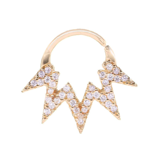 Aro Enchapado en Oro Rosado Septum Semi Estrella con Circones