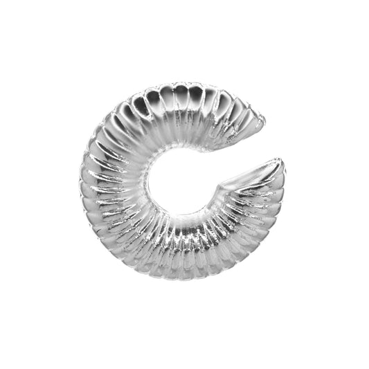 Aros Enchapado en Plata Cuff Modelo MAXI Corrugado