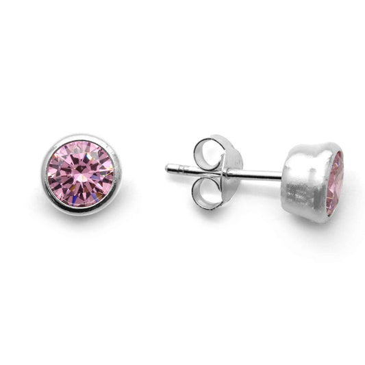 Aros Circón Rosa 6 mm