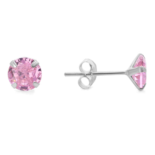 Aros de Circón Rosa 6 mm