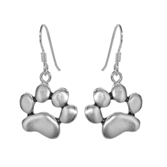 Aros de Plata 925 Huellas de perro