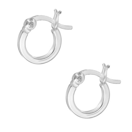 Aros de Plata 925 Argolla Borde Cuadrado y Broche Criollo