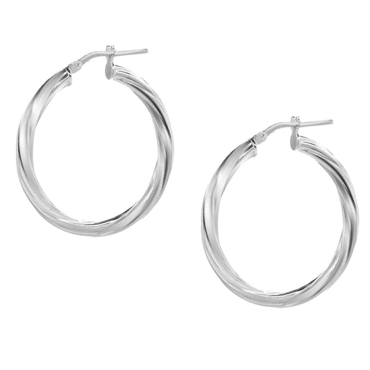Aros de Plata 925 Argollas Anudadas Gruesas 26 mm