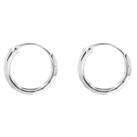 Aros de Plata 925 Argollas Biseladas 14 mm