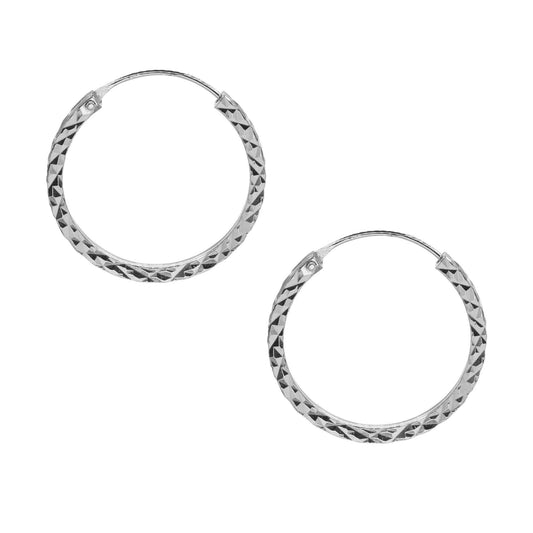 Aros de Plata 925 Argollas Biseladas 25 mm