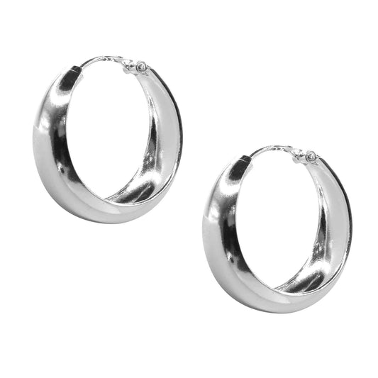 Aros de Plata 925 Argollas Bote 18 mm