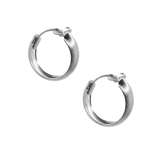 Aros de Plata 925 Argollas Bote Satinadas 16 mm