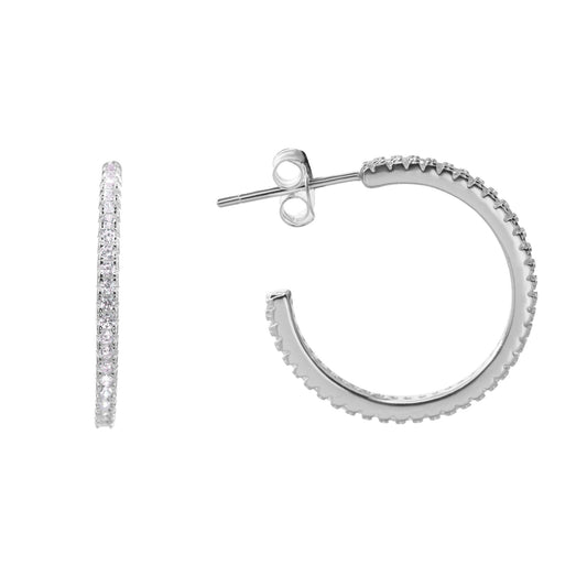 Aros de Plata 925 Argollas con Circones en los Bordes 20 mm