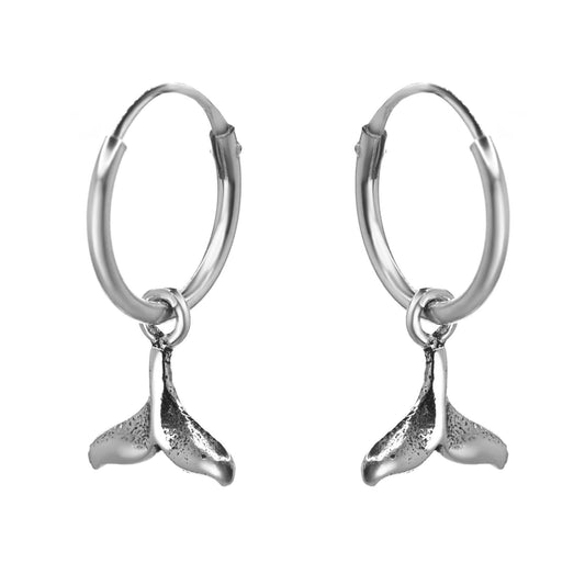 Aros de Plata Argollas con Cola de Ballena