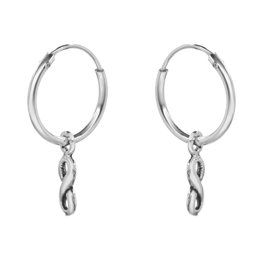 Aros de Plata 925 Argollas con colgantes de Infinito