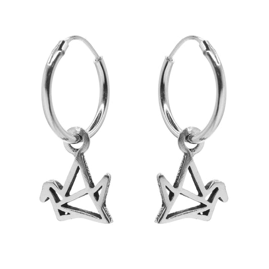 Aros de Plata 925 Argollas con Diseño Origami